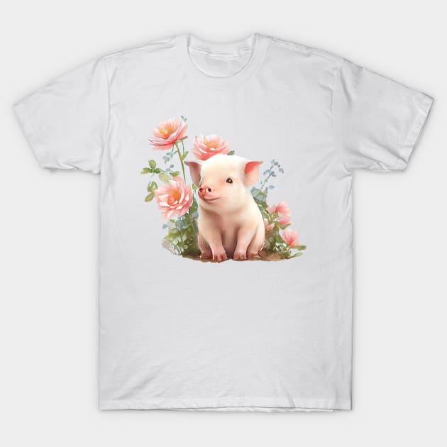 Cute pig T-Shirt by DreamLoudArt